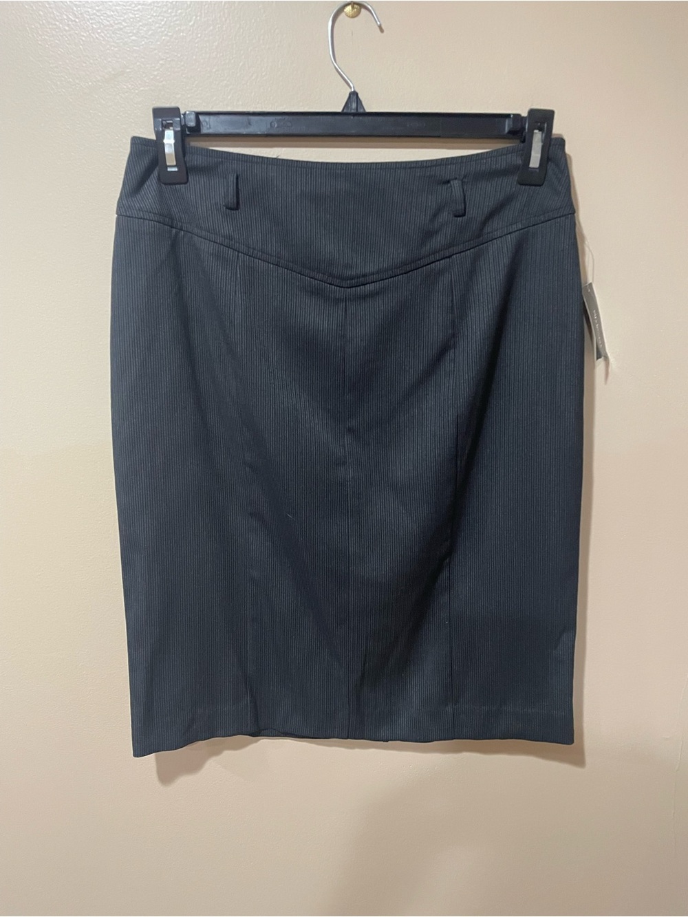 Style & Co. Black Pinstripe Pencil Skirt